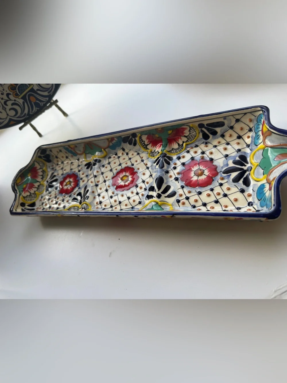 Mexican Talavera Hand-Painted Ceramic Serving tray